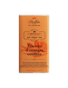 TAVOLETTA FONDENTE E SCORZA D' ARANCIA 70gr  - DOLFIN