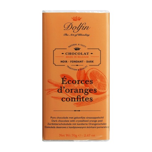 TAVOLETTA FONDENTE E SCORZA D' ARANCIA 70gr  - DOLFIN