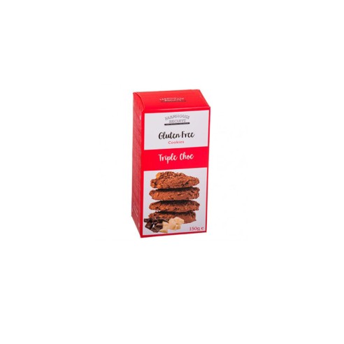 BISCOTTI TRIPLO CIOCCOLATO senza glutine astuccio 150gr  - FARMHOUSE