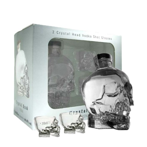 VODKA PACK +2 SHOT GLASS 70cl - CRYSTAL HEAD