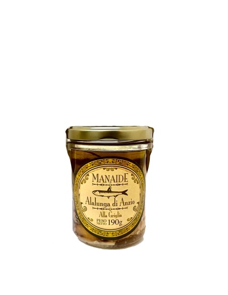 TONNO ALALUNGA COTTO ALLA GRIGLIA IN OLIO EVO IN TRANCI 180gr - MANAIDE