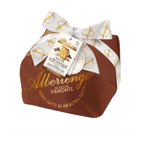 PANETTONE AI TRE CIOCCOLATI sel. Piemonte 1kg - ALBERTENGO