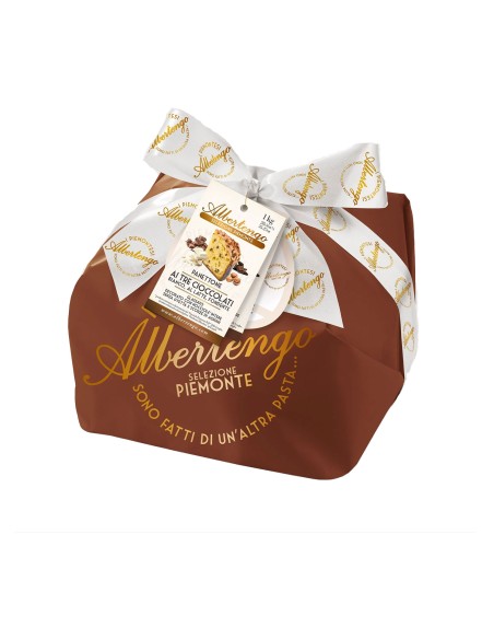 PANETTONE AI TRE CIOCCOLATI sel. Piemonte 1kg - ALBERTENGO
