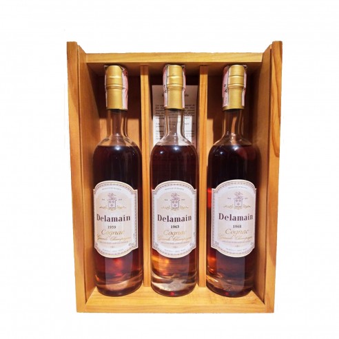 COGNAC millesimati 1959 1963 1968 20cl X3  - DELAMAIN